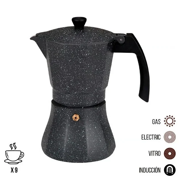 CAFETERA DE ALUMINIO PARA INDUCCIÓN 9 TAZAS GOURMET KITCHEN