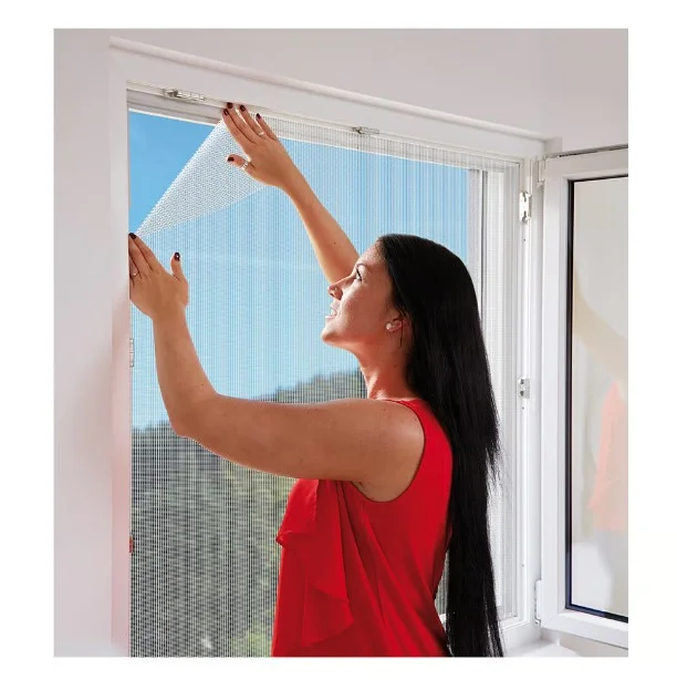 MOSQUITERA MALLA CON CIERRE DE GANCHO Y BUCLE BLANCA 130x150cm