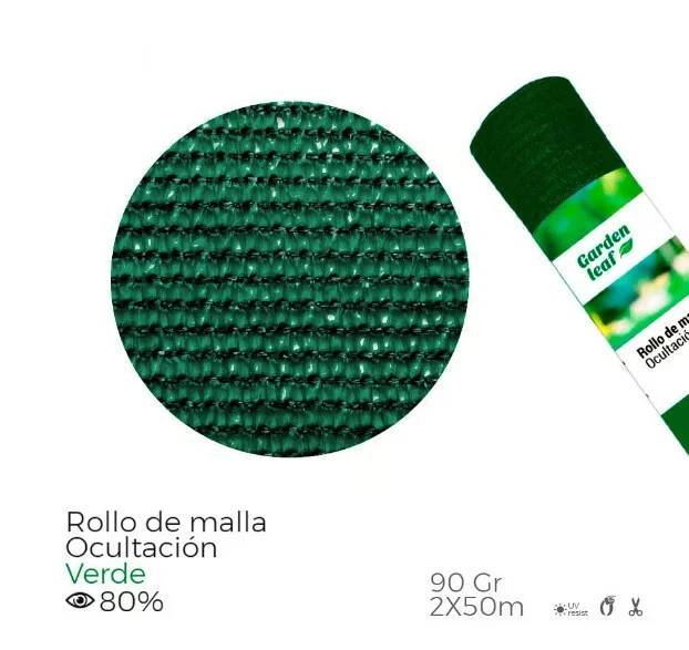 ROLLO DE MALLA DE OCULTACIÓN COLOR VERDE DENSIDAD