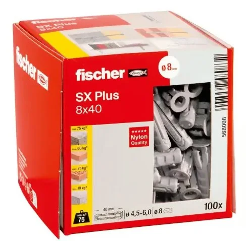 TACO fischer SX PLUS Ø8 x 40 mm, CAJA 100 uds