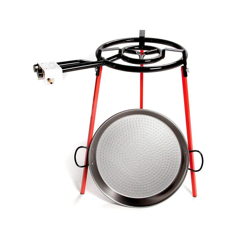 POLISHED PAELLA PAN SET Ø46 cm WITH TRIPOD AND 400 mm GAS BURNER (Copy)
