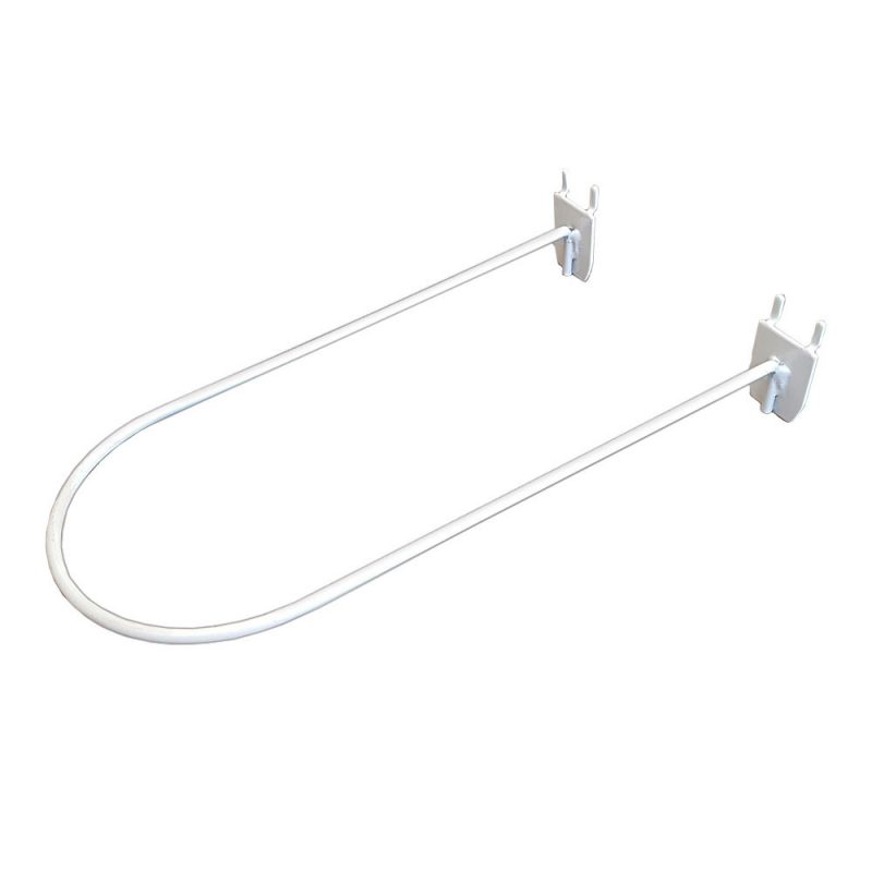 GANCHO EXPOSITOR MEDIA CIRCUNFERENCIA CERRADO BASE REFORZADA BLANCO