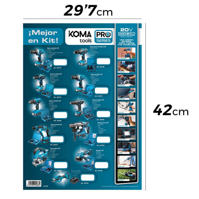 CARTEL PROMOCIONAL TEMATICO SIN PVP KOMA TOOLS 29,7x42cm