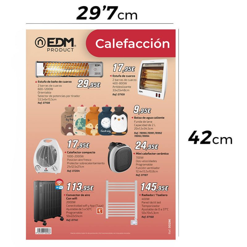 CARTEL PROMOCIONAL CALEFACCIÓN CON PVP EDM