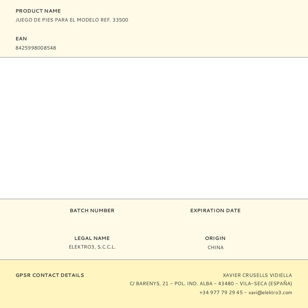 JUEGO DE PIES PARA EL MODELO REF. 33500 - Imagen 2