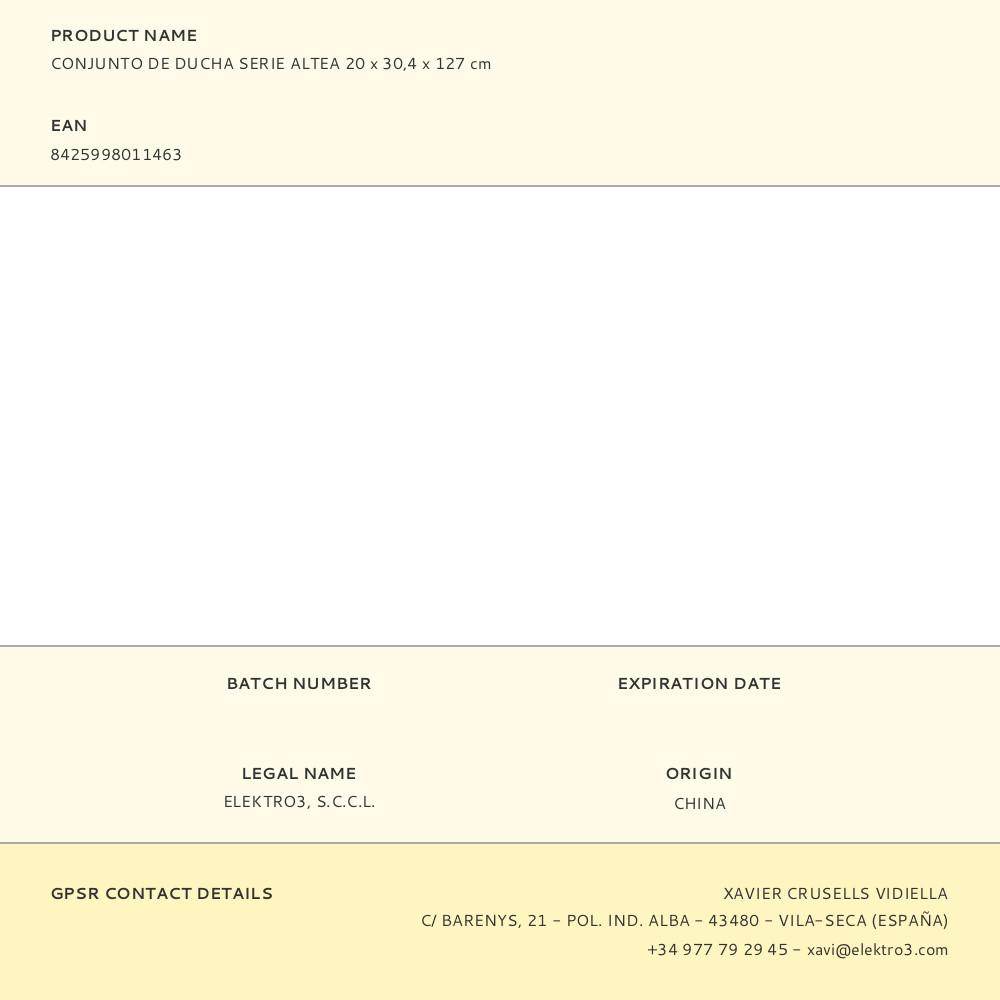 CONJUNTO DE DUCHA SERIE ALTEA 20 x 30,4 x 127 cm - Imagen 2