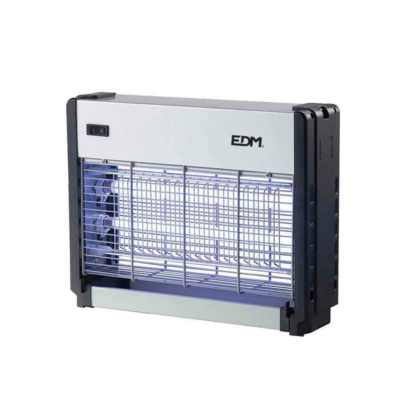 MATA INSECTOS PROFESIONAL ELÉCTRICO 2x8W 50m² 33x9x26cm COLOR CROMO/NEGRO EDM