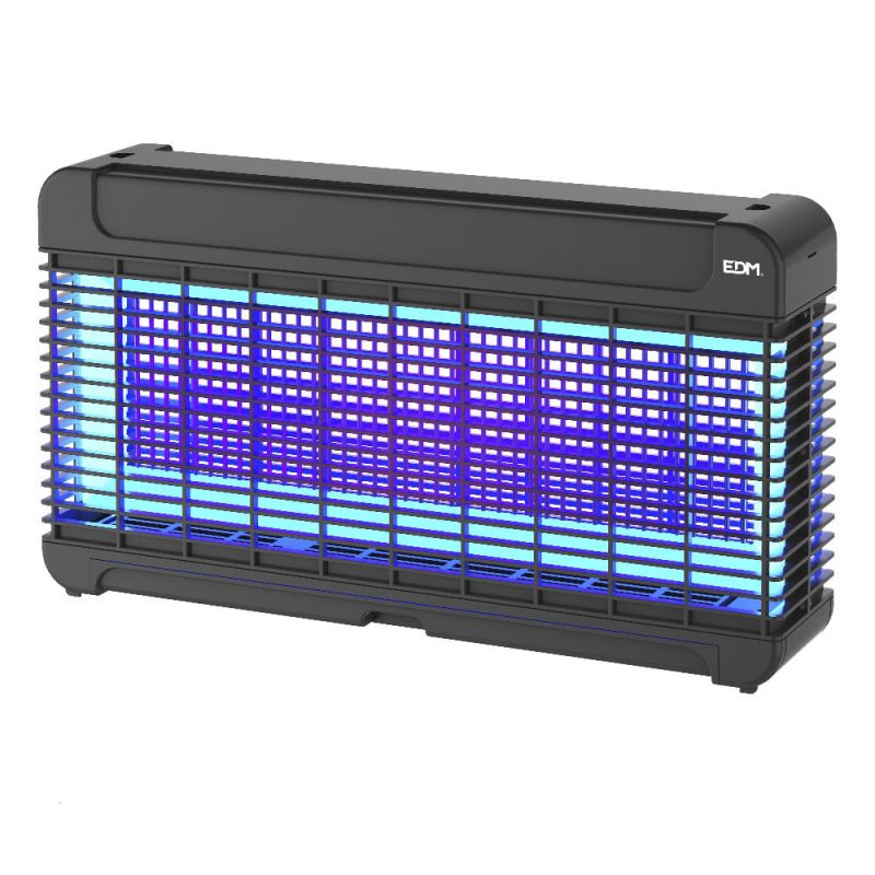 MATA INSECTOS PROFESIONAL ELECTRONICO CON LED 13W 150m² 47x10x26,3cm COLOR NEGRO EDM