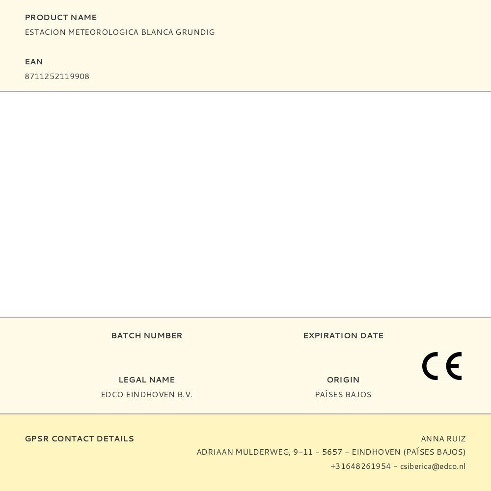 ESTACION METEOROLOGICA BLANCA GRUNDIG - Imagen 2