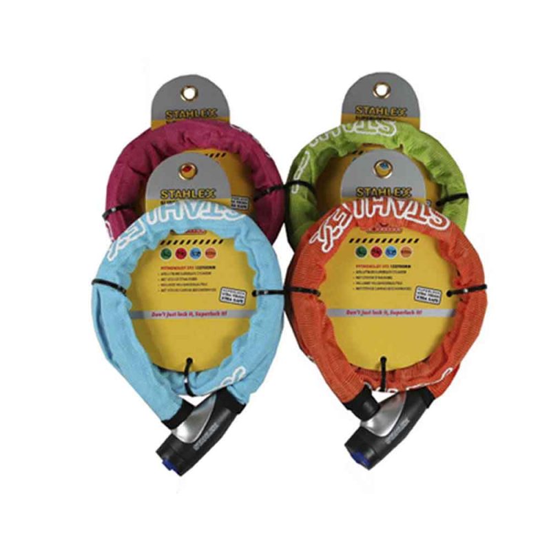 CANDADO BLINDADO 15mm 90cm COLORES SURTIDOS