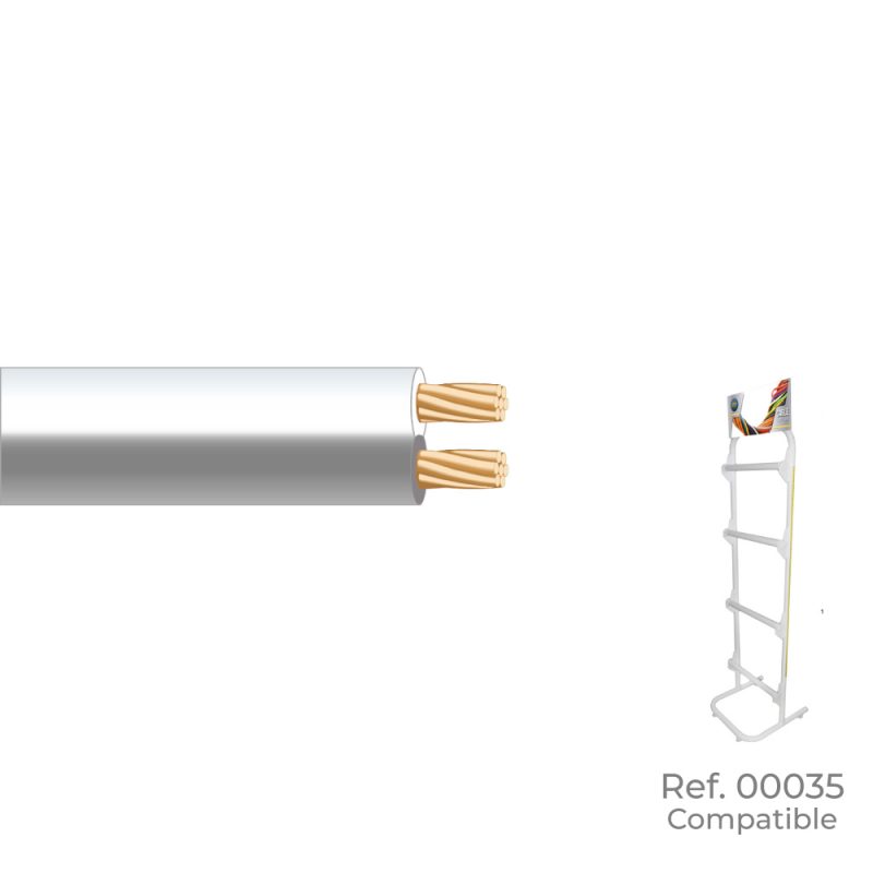 PARALELO BLANCO Y GRIS 2x0,75mm "AUDIO" EURO/m (BOBINA PEQUEÑA Ø180x60mm)