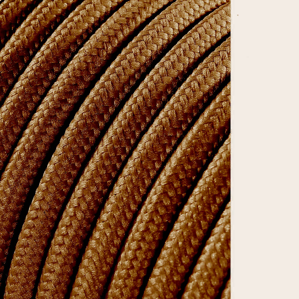 CARRETE CABLE CORDÓN TUBULAR H03VV-F 2 x 0,75 mm² MARRÓN BRILLANTE, 5 m