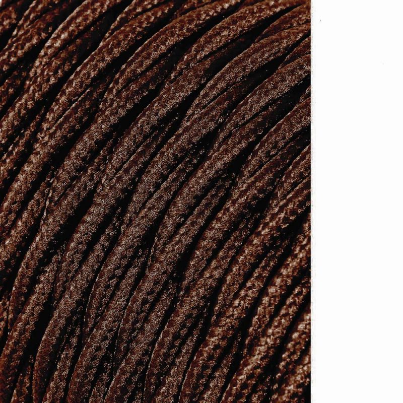CARRETE CABLE TEXTIL TRENZADO H03VV-F 2 x 0,75 mm² MARRÓN, 5 m