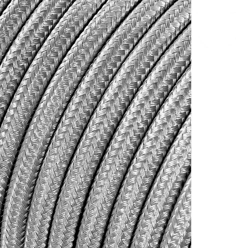 CARRETE CABLE CORDÓN TUBULAR H03VV-F 2 x 0,75 mm² PLATA, 25 m