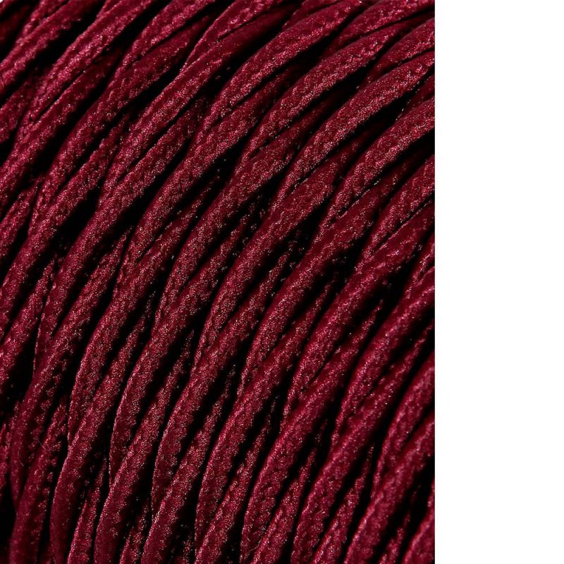CARRETE CABLE TEXTIL TRENZADO H03VV-F 2 x 0,75 mm² BURDEOS, 25 m