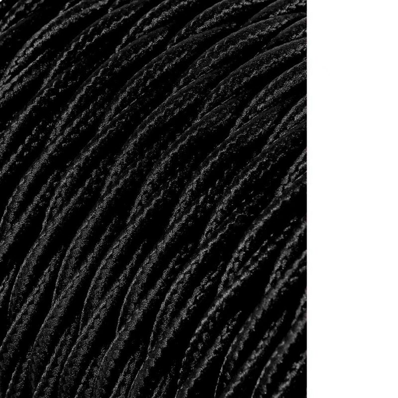 CARRETE CABLE TEXTIL TRENZADO H03VV-F 2 x 0,75 mm² NEGRO, 25 m