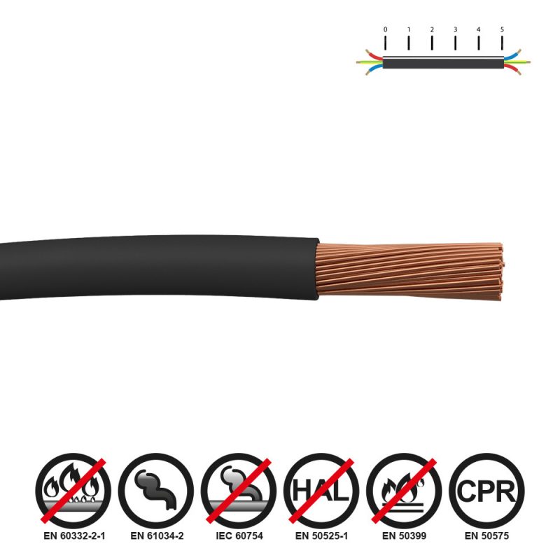 CABLECILLO H07Z1-K 4,00 mm² NEGRO EURO/m