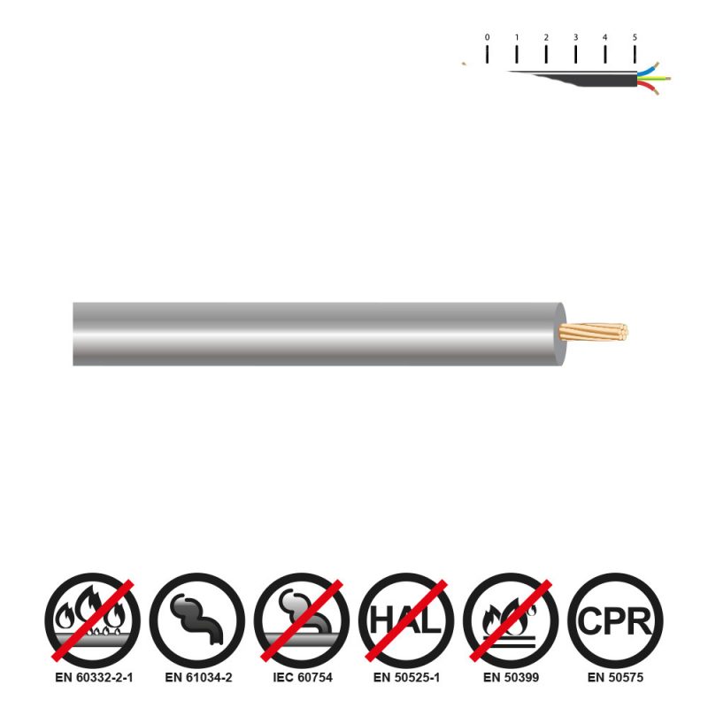 CABLECILLO H07Z1-K 6,00 mm² GRIS EURO/m