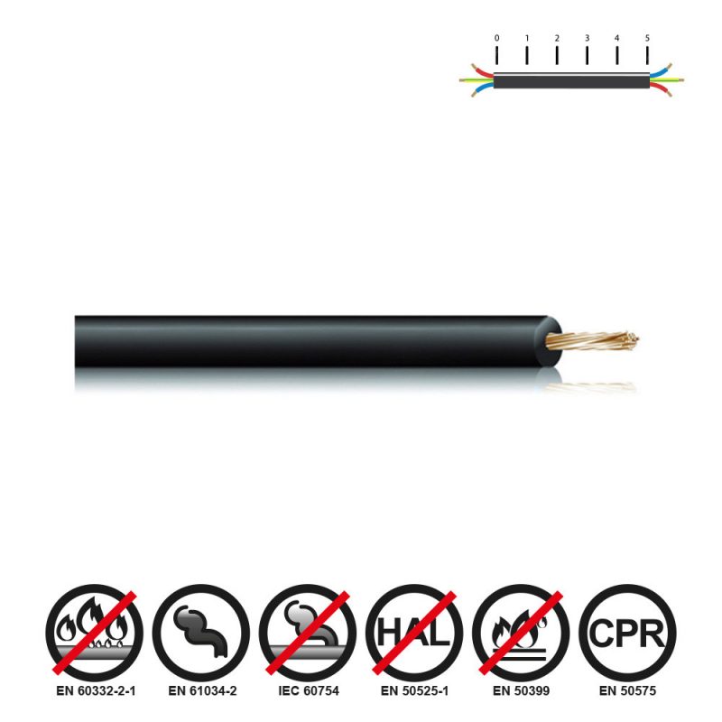 CABLECILLO H07Z1-K 6,00 mm² NEGRO EURO/m
