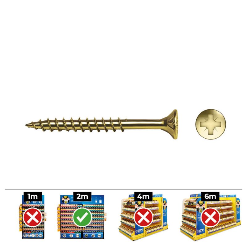 CAJA 30 UNIDADES TORNILLO MADERA AVELLANADO PZ R/PARC DIN/REF VLOX P Ø6 x 100 mm BICROMATADO