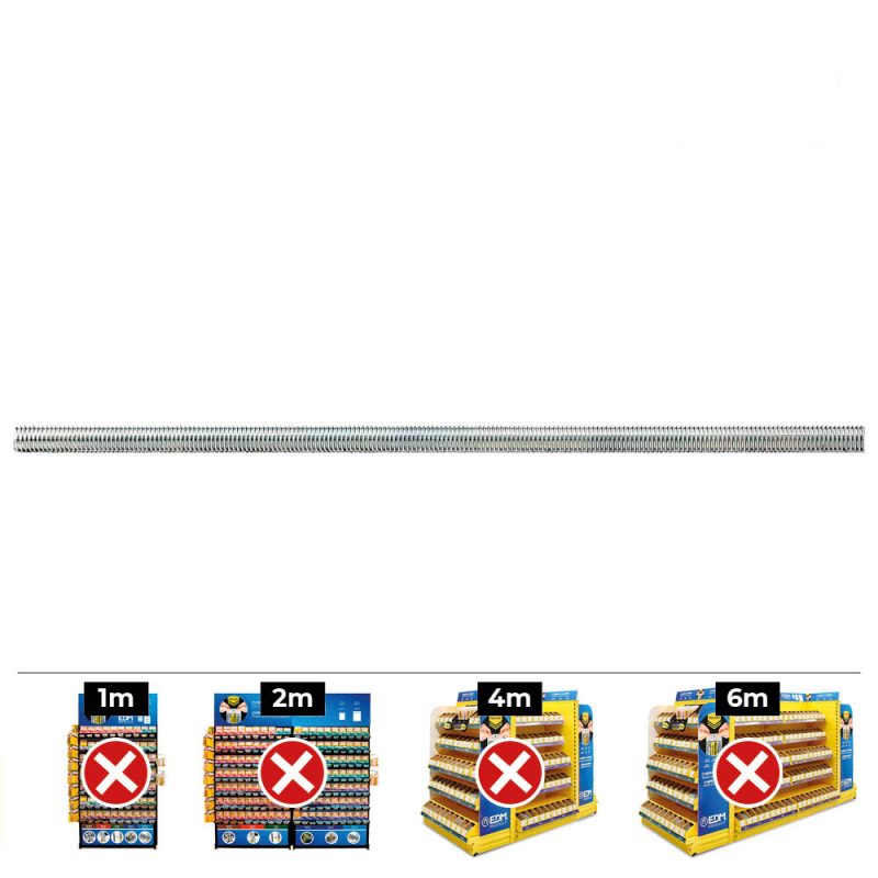 VARILLA ROSCADA M8 x 1000mm DIN/REF 975 ZINCADO (CAJA 50 unid)