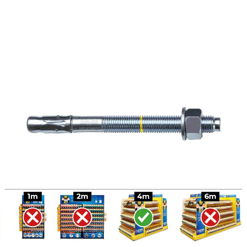 ANCLAJE HOMOLOGADO CE BAP Ø10x92mm/17 ZINCADO (CAJA 40 unid)