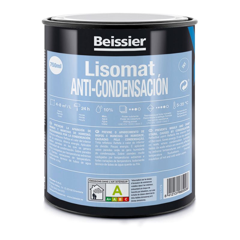 PINTURA ACRÍLICA AISLANTE LISOMAT ANTI-CONDENSACIÓN BLANCO MATE 750 ml