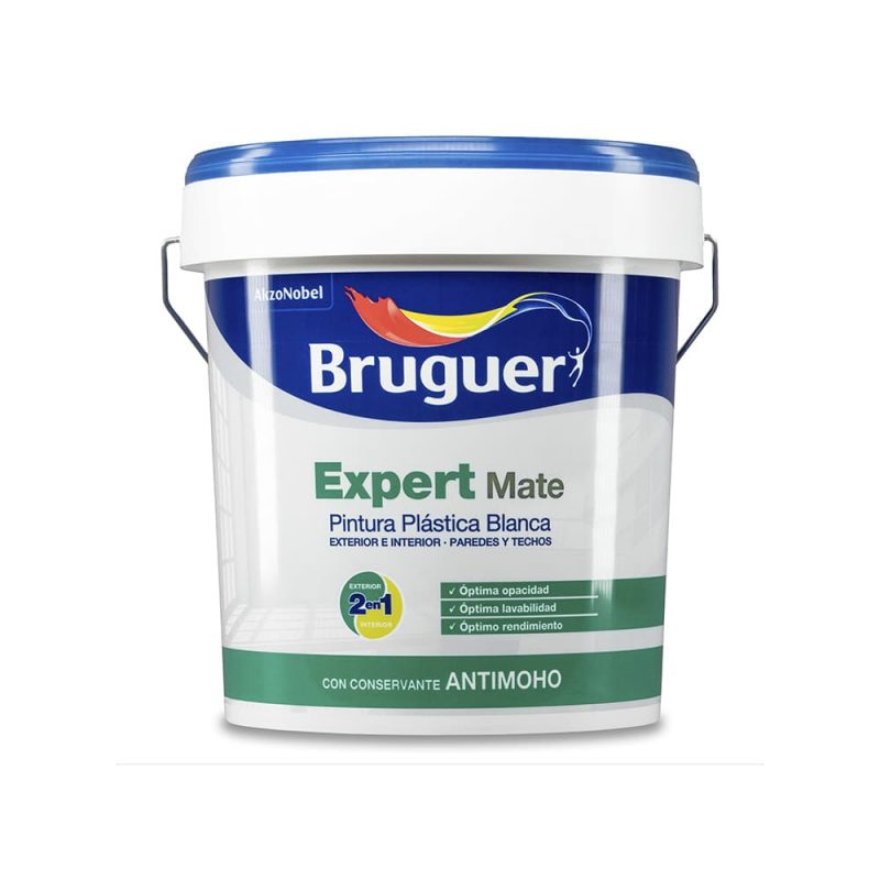 PINTURA PLÁSTICA ACRÍLICA ESTIRENADA INTERIOR/EXTERIOR ANTIMOHO EXPERT BLANCO MATE 4 L