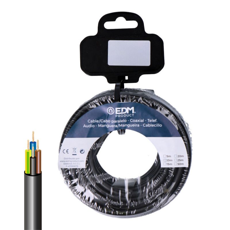 CARRETE MANGUERA TUBULAR VV-K06/1KV 4 G 2,50 mm² NEGRA, 15 m