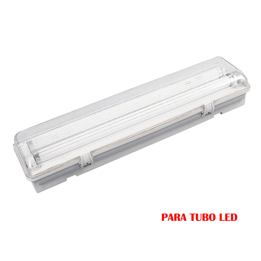 PANTALLA FLUORESCENTE ESTANCA PARA TUBO DE LED 2 x 22 w (EQ. 58 w) 220 V IP65 155 cm