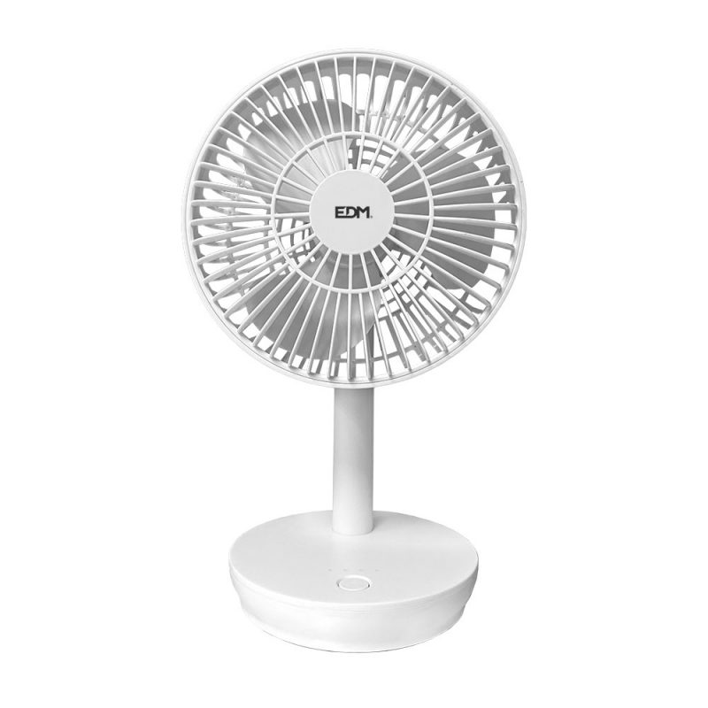 VENTILADOR DE SOBREMESA RECARGABLE BLANCO POTENCIA: 5W; 31,6 dB; ASPAS: Ø14,5 cm 17 x 13 x 26 cm