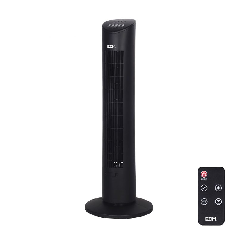 VENTILADOR DE TORRE. POTENCIA: 60 W; 54,8 dB, MANDO A DISTANCIA, NEGRO 28 x 78,3 cm
