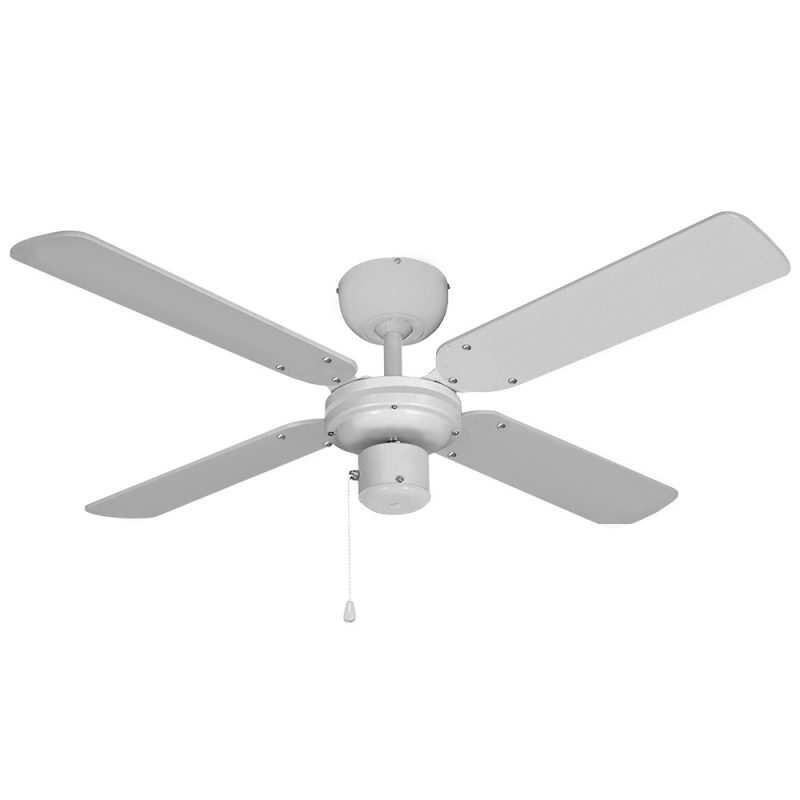 VENTILADOR DE TECHO MODELO BALTICO. COLOR BLANCO. POTENCIA: 50  W ASPAS: Ø102cm EDM