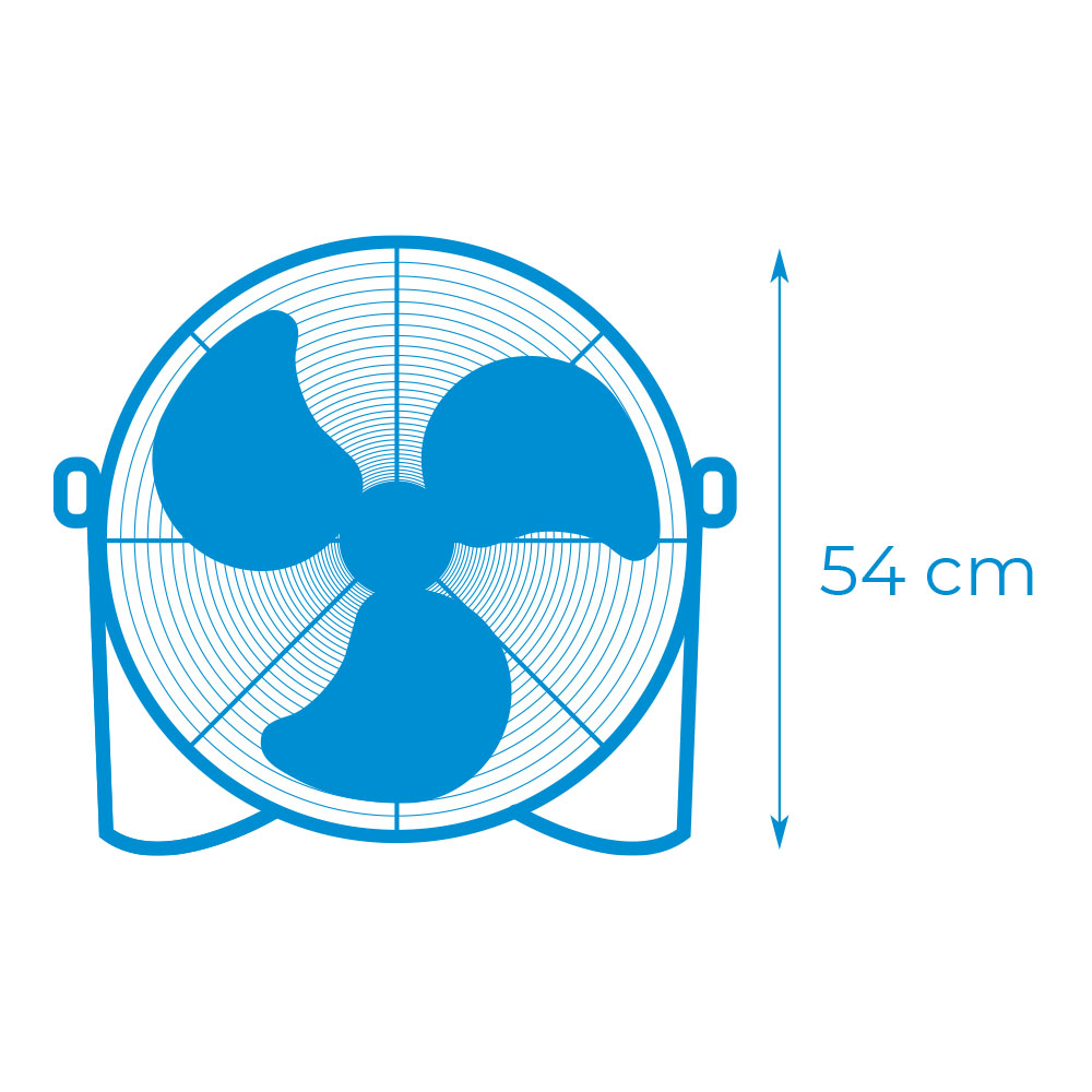 VENTILADOR INDUSTRIAL DE SUELO. COLOR NEGRO 100W; 64,7 dB; ASPAS Ø45 x 54 cm - Imagen 2