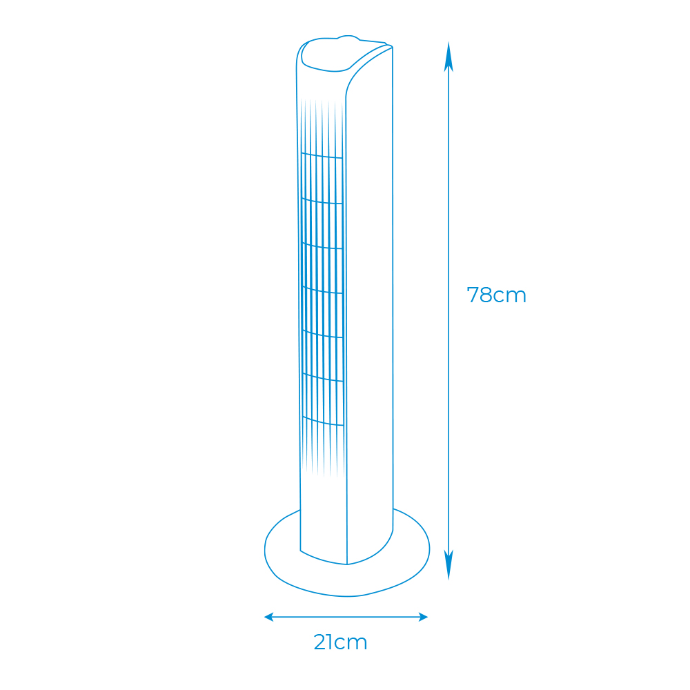 VENTILADOR DE TORRE. POTENCIA: 45 W; 60dB, BLANCO 21 x 78 cm - Imagen 3