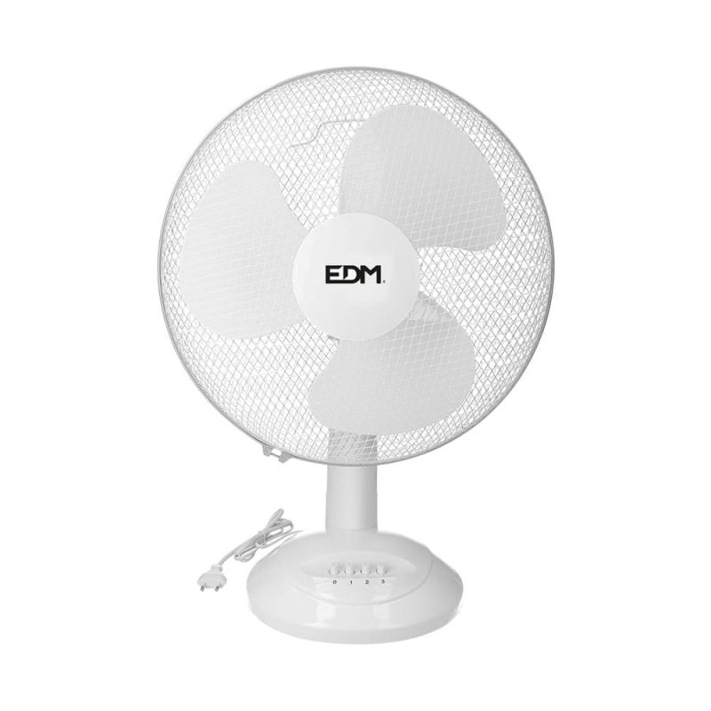 VENTILADOR DE SOBREMESA. COLOR BLANCO. POTENCIA: 35W; 53,4 dB; ASPAS: Ø30 x 48 cm