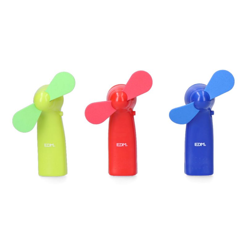 VENTILADOR A PILAS "FUNNY COLORS" 2 x AA (NO INCLUIDAS) EDM COLORES SURTIDOS