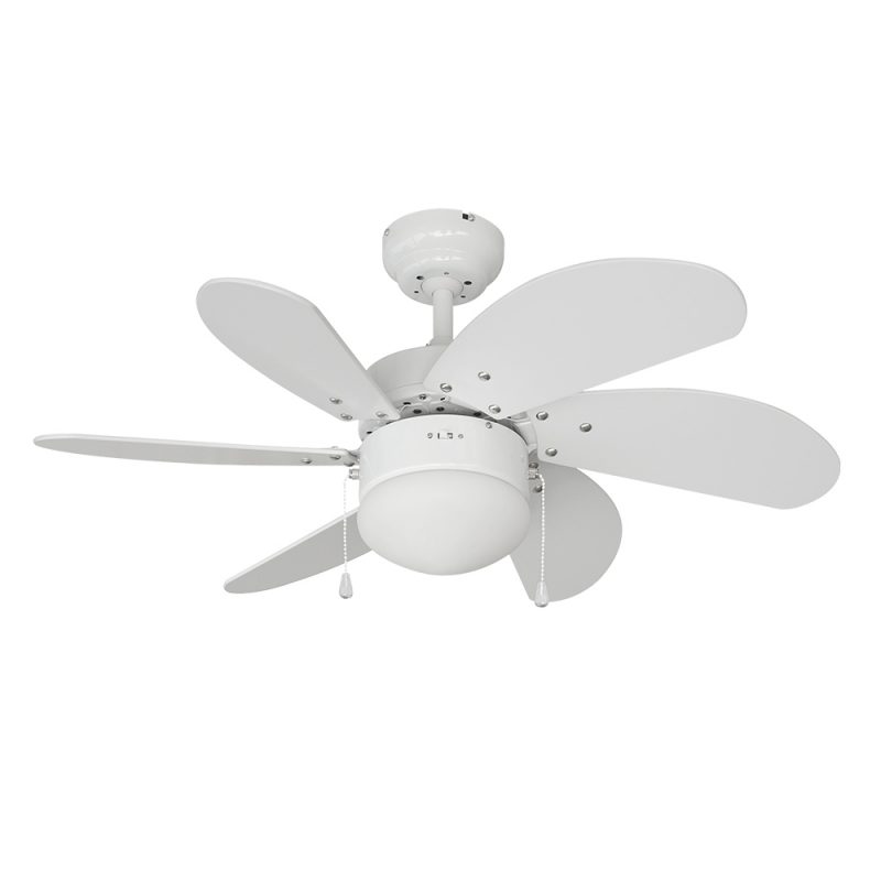 VENTILADOR DE TECHO MODELO ARAL. COLOR BLANCO. POTENCIA: 50 W ASPAS: Ø76cm