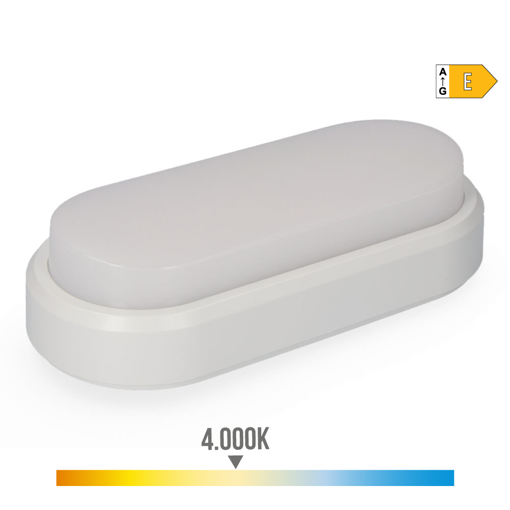 APLIQUE LED OVAL 18 W 1950 lm 4000 K LUZ DIA IP54 23 x 10,5 x 5,7 cm