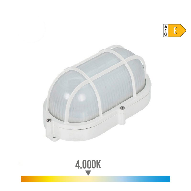 APLIQUE LED OVAL REJILLA EXTERIOR  9 W 1066 lm 4000K IP65 11,8 x 21,2 x 9 cm