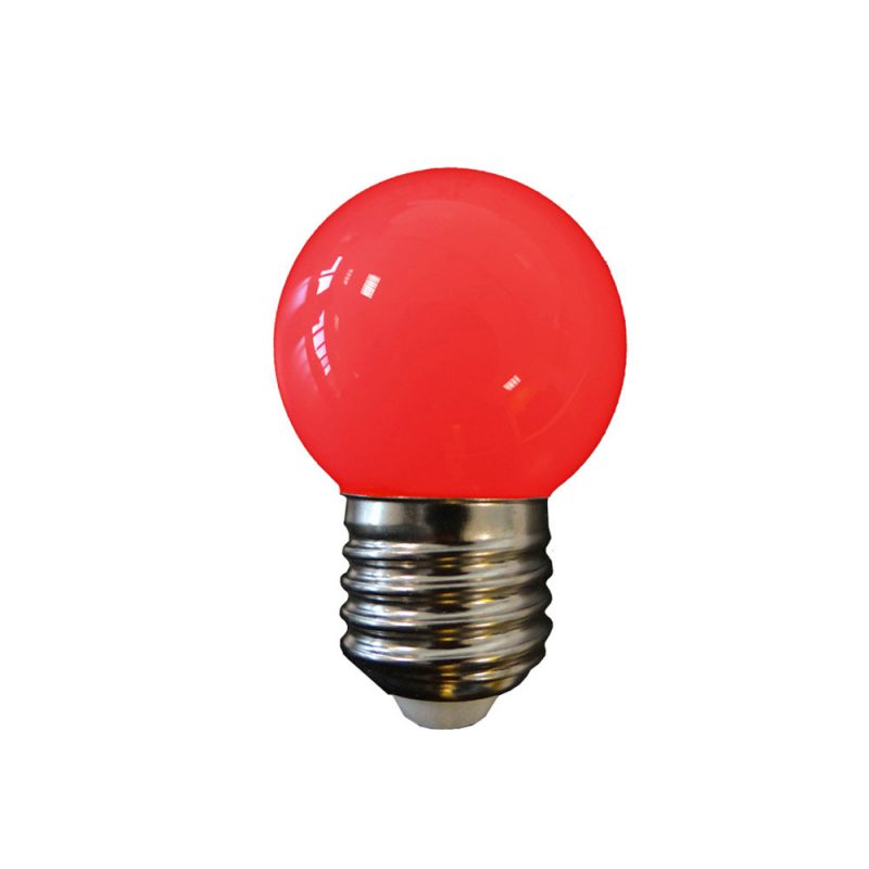 BOMBILLA ESFERICA LED E27 1 w 80 lm LUZ ROJA Ø45 x 69 mm