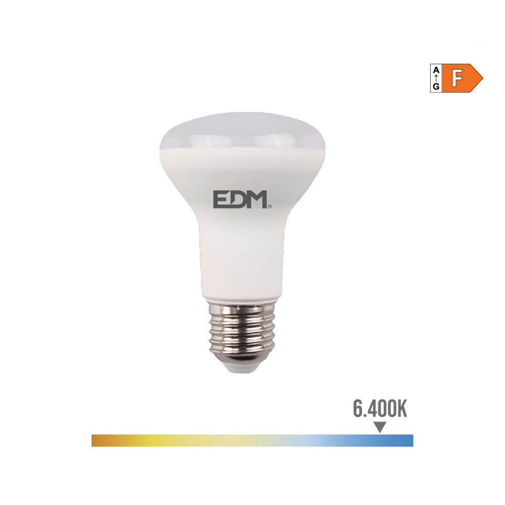 BOMBILLA REFLECTORA LED R63 E27 7 W 600 lm 6400 K LUZ FRIA Ø6,3 x 10,2 cm