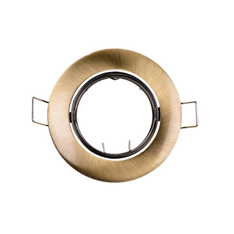 ARO HALOGENO METÁLICO. OSCILANTE. COLOR ORO VIEJO. Ø8,4cm EDM