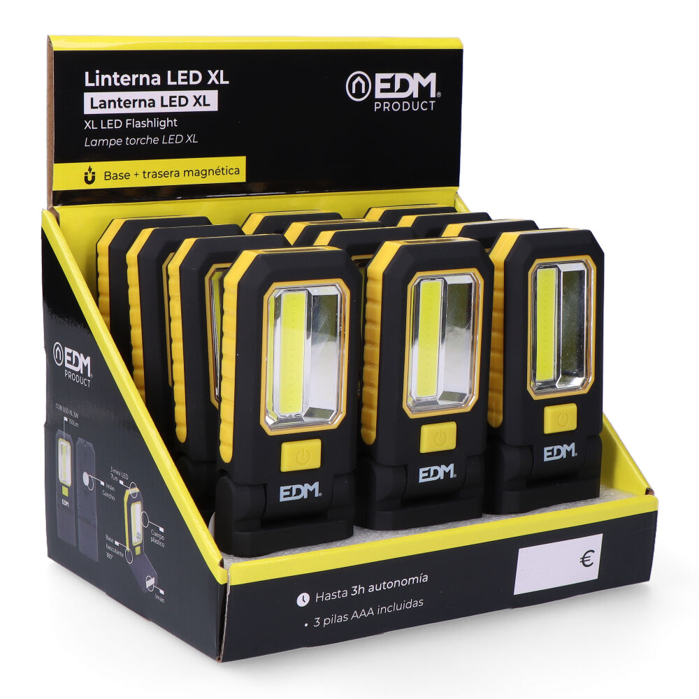 LINTERNA LED COB XL 150 lm + 3 MINI LED 7 lm, CON GANCHO E IMAN 3 x AAA (INCLUIDAS) - Imagen 4