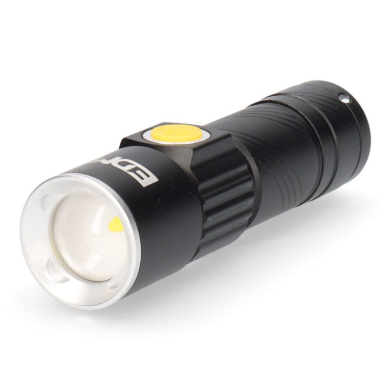 LINTERNA MINI CON ZOOM 1 LED 120Lm/40Lm/ FLASH 9.000K RECARGABLE CON USB.