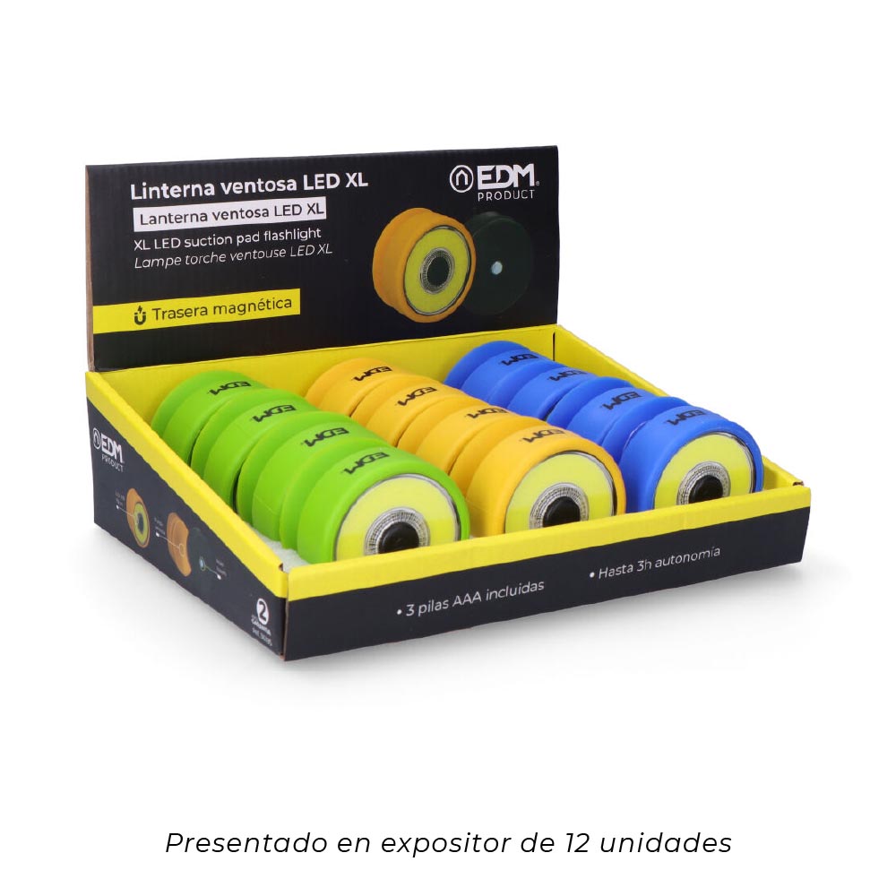 LINTERNA VENTOSA LED XL COLORES SURTIDOS 3xAAA (PILAS INCLUIDAS) - Imagen 8
