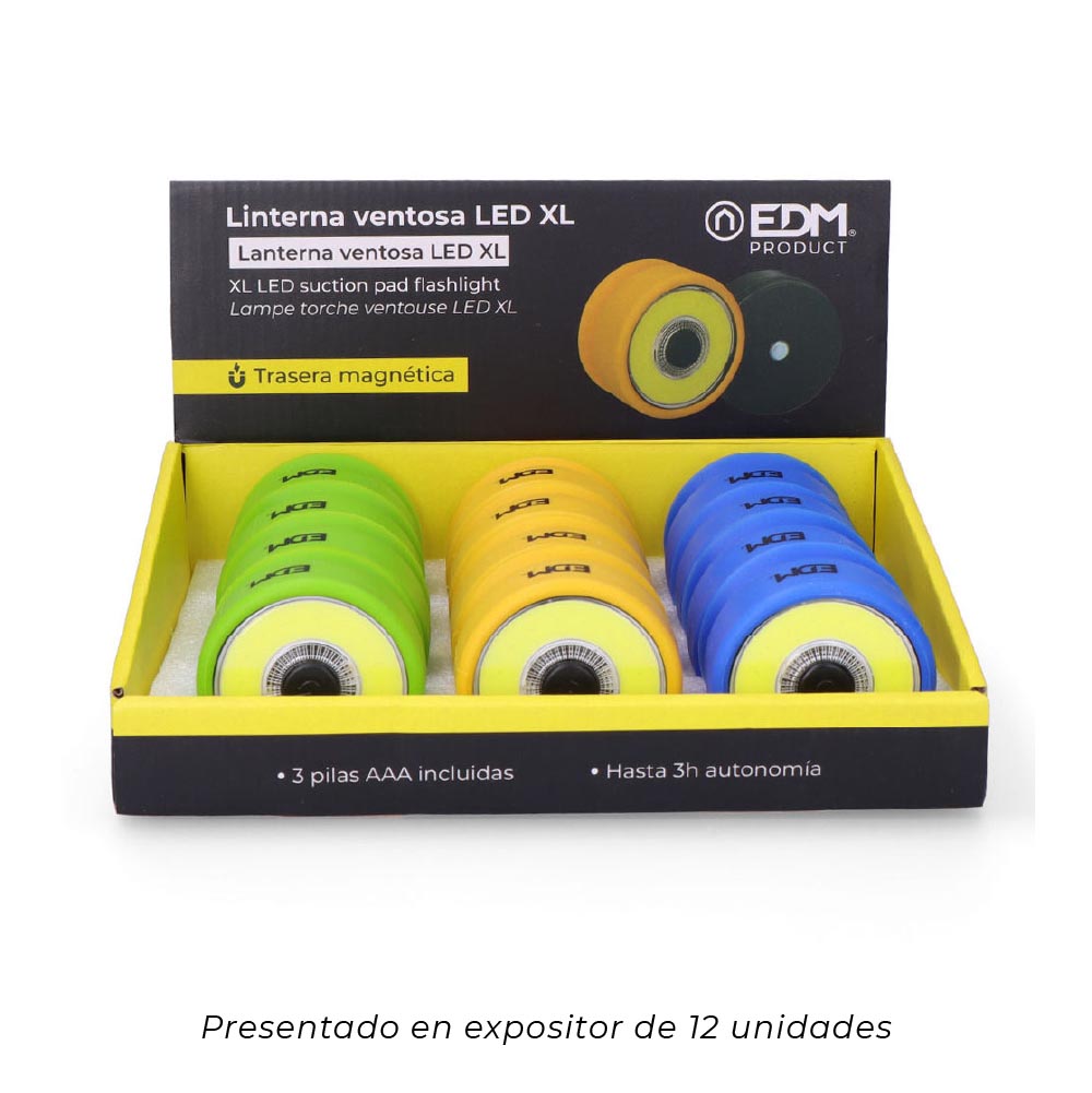 LINTERNA VENTOSA LED XL COLORES SURTIDOS 3xAAA (PILAS INCLUIDAS) - Imagen 9