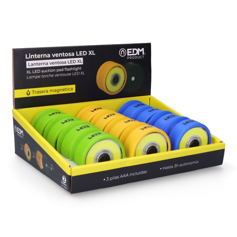 LINTERNA VENTOSA LED XL COLORES SURTIDOS 3xAAA (PILAS INCLUIDAS) - Imagen 7