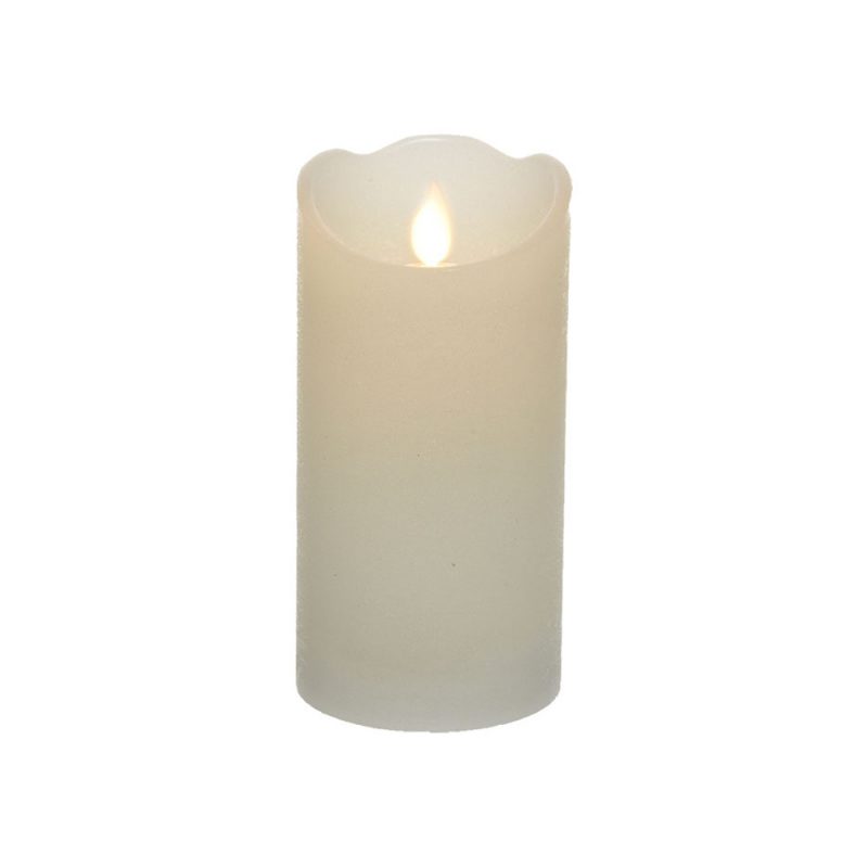 VELA DE CERA LED COLOR BLANCO,  Ø7,5 x 15 cm