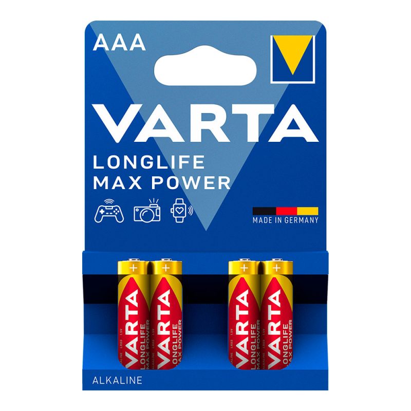 PILA ALKALINA LONGLIFE MAX POWER AAA - LR03 (BLISTER 4 unid.) Ø10,5x44,5mm